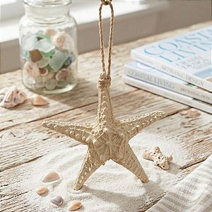 Enfeite Decorativo Para Pendurar - Estrela do Mar - Bege - 17cmx17cm - 1 unidade - Rizzo
