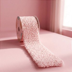 Fita Aramada Decorativa Felpuda - Rosa Claro - 2,7mx6,3cm - 1 unidade - Rizzo