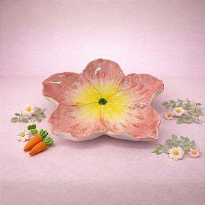 Enfeite Decorativo em Cerâmica - Flor Rosa - 14,5x14,5x2cm - 1 unidade - FlorArte - Rizzo