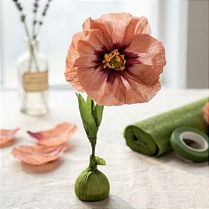 Flor Decorativa de Papel - Papoula Rosa - 53cm - 1 unidade - FlorArte - Rizzo