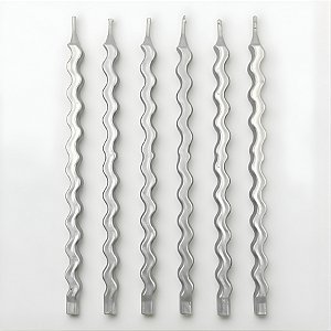 Vela Ondulada - Prata - 12,5cm - 6 unidades - Rizzo