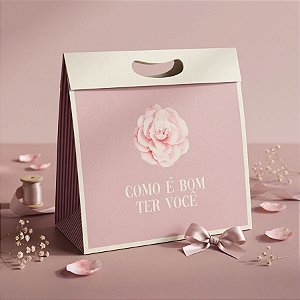 Caixa Maleta Para Presente - Camelia - Rosa - 24x18cm - 10 unidades - Cromus - Rizzo