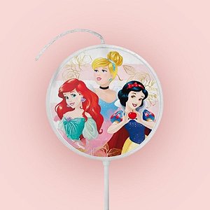 Vela Plana Adesivada Pick - Princesas  - 1 unidade - Disney Original  - Rizzo