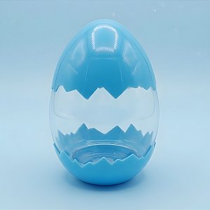 Ovo Transparente Casquinha - Azul Claro - 6x10x6cm - 10 unidades - Rizzo