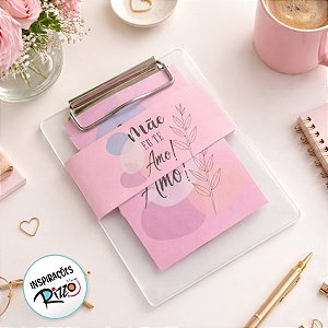 Bloco para Anotação com Prancheta - Mãe eu te Amo - 9,5x13,5cm  - 1 unidade - Rizzo
