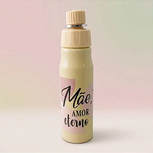 Garrafa Amarela de Alumínio - Mãe Amor Eterno - 600ml - 1 unidade - Rizzo
