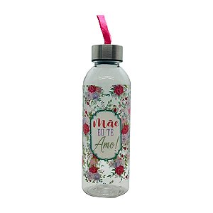 Garrafa com Alça - Mãe Eu Te Amo! - 550ml  - 1 unidade - Rizzo