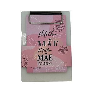 Bloco para Anotação com Prancheta - Melhor Mãe do Mundo - 9,6x13,5cm  - 1 unidade - Rizzo