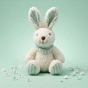 Enfeite Para Pendurar de Páscoa - Coelho com Lenço - Verde - 15x7cm - 1 unidade - Rizzo