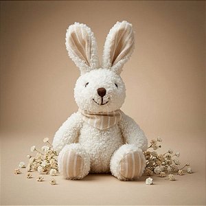 Enfeite Para Pendurar de Páscoa - Coelho com Lenço - Bege - 15x7cm - 1 unidade - Rizzo