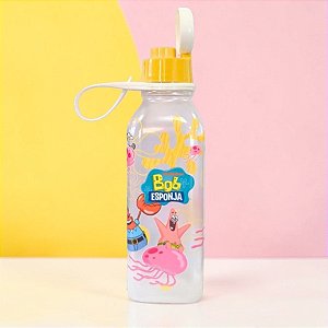 Garrafa Abre Fácil Quadrada - Bob Esponja - 530ml - 1 unidade - Plasútil - Rizzo