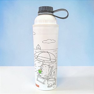 Garrafa Vip Para Colorir - Capivara Goods - 660ml - 1 unidade - Plasútil - Rizzo