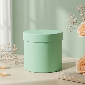 Caixa Acrílica Redonda - Verde Eucalipto - 15cm - 1 unidade - Rizzo