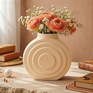 Vaso Decorativo - Orbe - Bege - 15cm - 1 unidade - Rizzo