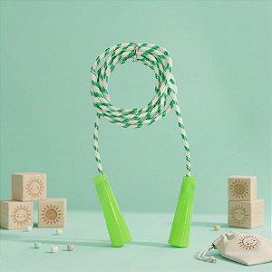 Corda de Pular Infantil - Verde e Branca - 2,2m - 1 unidade - Rizzo