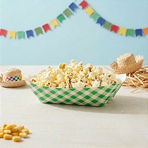 Bandeja de Papel  Xadrez - Verde - 15cm - 10 unidades - Rizzo