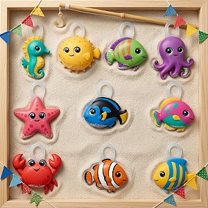 Peixinhos de Papel para Pesca - Pescaria Arraiá - 14cm - 10 unidades - Regina - Rizzo