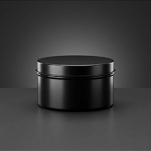 Lata de Metal Redonda - Preto - 7,5x4,5cm - 1 unidade - Rizzo