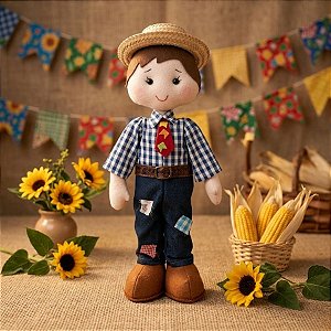 Menino em Feltro - Caipirinha Inacio - 40cm - 1 unidade - Cromus - Rizzo