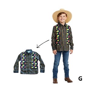 Fantasia Infantil de Festa Junina - Camisa Retalhos - G - 1 unidade - Rizzo