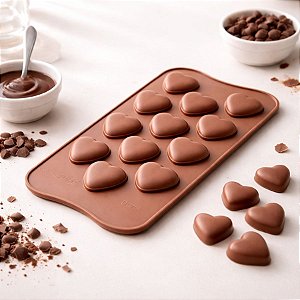 Forma de Silicone - Coração Raso - 22x11cm - 1 unidade - Rizzo