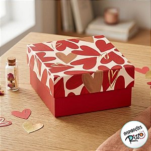 Mini Caixa Quadrada com Tampa - Season Love - 9,5x9,5x4cm - 10 unidades - Cromus - Rizzo