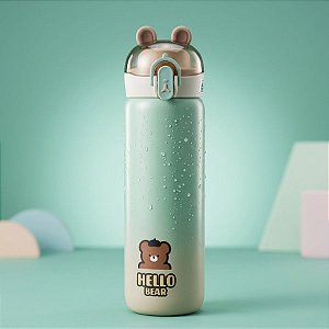 Garrafa Térmica Hello Bear - Verde - 400ml - 1 unidade - Rizzo