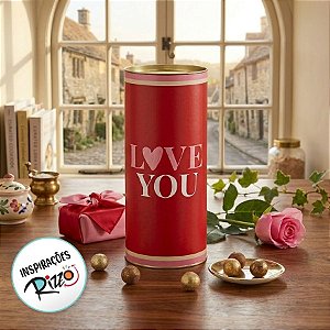 Lata para Presente Rígida - Love You  - 10x27cm - 1 unidade - Cromus - Rizzo