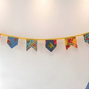 Varal De Bandeirinhas Festa Junina Chita - Cordão Amarelo - 10 Bandeiras - 270cm - 1 unidade - Rizzo
