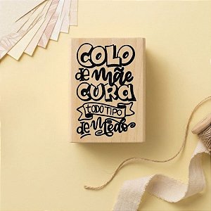 Carimbo de Madeira Artesanal - Colo de Mãe - AF-004M - 1 unidade - Rizzo