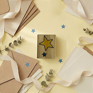 Carimbo de Madeira Artesanal - Estrela - RI-175P - 1 unidade - Rizzo