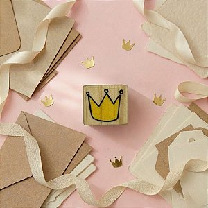 Carimbo de Madeira Artesanal - Coroa - RI-176P - 1 unidade - Rizzo