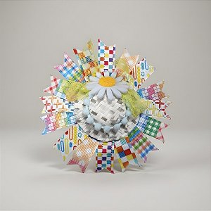 Enfeite de Cabelo para Festa Junina - Presilha Girassol Fitas - 11x11cm - 1 unidade - Rizzo