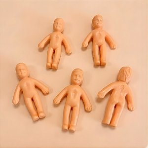 Mini Brinquedo Bonequinha - Laranja - 5cm - 5 unidades - Rizzo