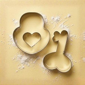 Kit Cortador  Namorados Cadeado e Chave M - Ref. 023 - RR Cortadores - Rizzo Confeitaria