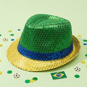Chapéu Copa Do Mundo Com Paetê - Brasil Modelo 2 - 1 unidade - Rizzo