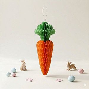 Enfeite Decorativo de Papel Seda - Cenoura - 24cm - 1 unidade - Rizzo