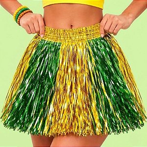 Fantasia Saia Cortininha - Verde e Dourado - 1 unidade - Rizzo