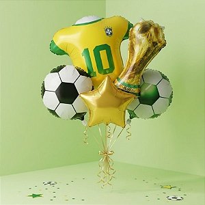 Balão de Festa Microfoil - Kit Brasil Copa do Mundo - 58cm - 1 unidade - Rizzo