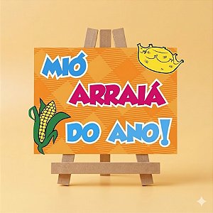 Lousa MDF "Mió Arraiá do Ano" - Laranja Sortido - 1 unidade - Grintoy - Rizzo