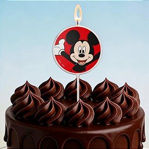 Vela Plana Adesivada Pick - Mickey Mouse - Disney Original - 1 unidade - Regina - Rizzo