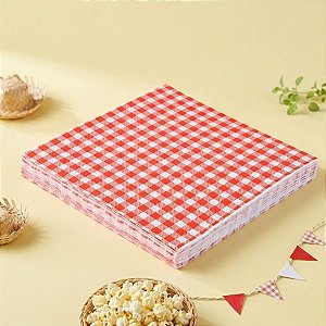 Guardanapo de Papel Xadrez - Vermelho - Festa Junina - 25cm - 20 unidades - Rizzo