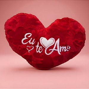 Coração de Pelúcia Eu Te Amo - Modelo 2 - 38x30x10cm - 1 unidade - Rizzo