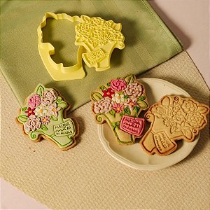 Kit Cortador Carimbo - Melhor Mãe Do Mundo - 12cm - 1 unidade - BlueStar - Rizzo