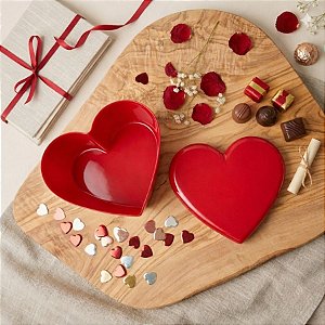 Caixa Acrílica Cake Box Coração - Vermelho Sólido - 750mL - 14cm - 1 unidade - BlueStar - Rizzo