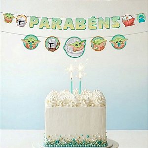 Faixa Parabéns - Grogu - Star Wars - Disney Original - 1 unidade - Regina - Rizzo