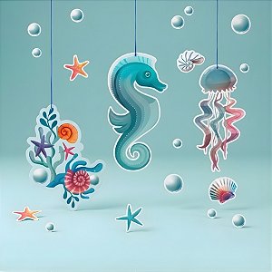 Personagens Decorativos - Fundo do Mar - 19 unidades - Regina - Rizzo