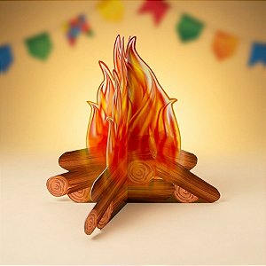 Enfeite 3D de Festa Junina - Fogueira - 25x24cm - 2 Unidades - Festa Maluca - Rizzo