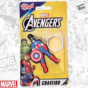Chaveiro Emborrachado Capitão América - Vingadores - 6cm - 1 unidade - Disney Original - Rizzo