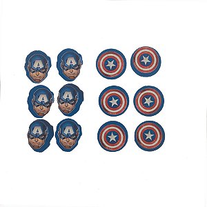 Aplique Impresso em EVA -  Vingadores - Capitão América - 12 unidades - Disney Original - Rizzo